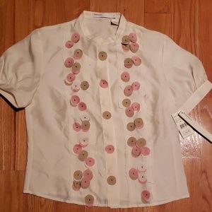 NWT Perry Ellis silk blouse size 4